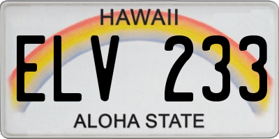 HI license plate ELV233