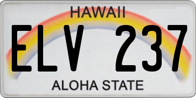 HI license plate ELV237