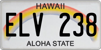 HI license plate ELV238