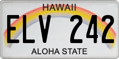 HI license plate ELV242