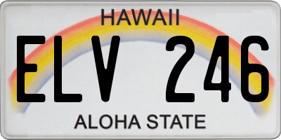 HI license plate ELV246