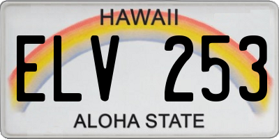 HI license plate ELV253