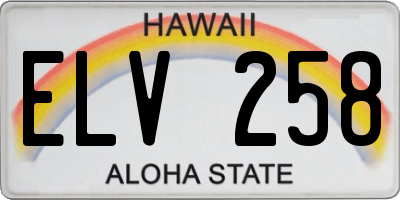 HI license plate ELV258