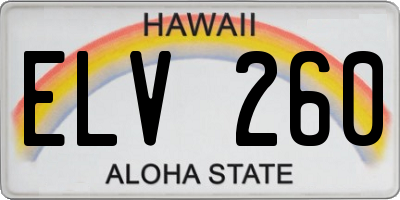 HI license plate ELV260