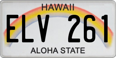 HI license plate ELV261