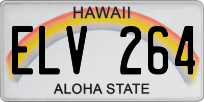 HI license plate ELV264