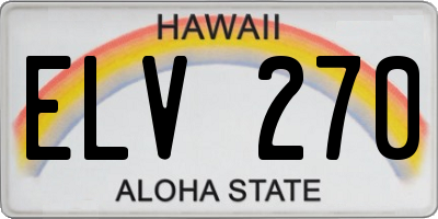 HI license plate ELV270