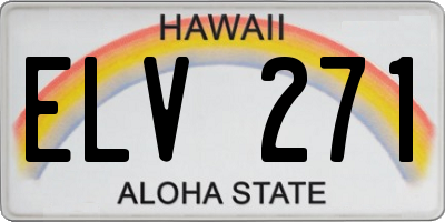 HI license plate ELV271