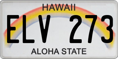 HI license plate ELV273