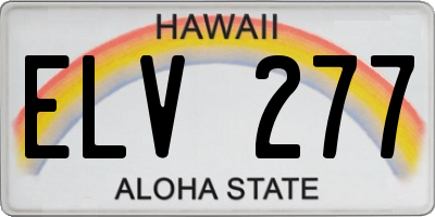 HI license plate ELV277