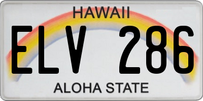 HI license plate ELV286