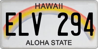 HI license plate ELV294