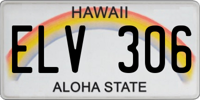 HI license plate ELV306