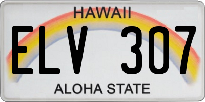 HI license plate ELV307
