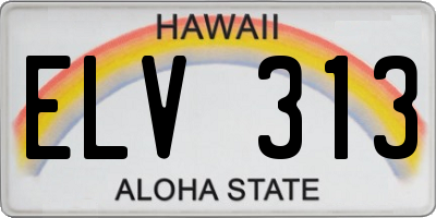 HI license plate ELV313