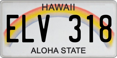 HI license plate ELV318