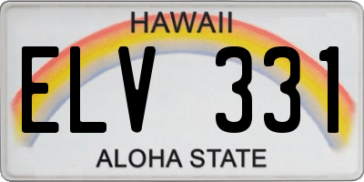 HI license plate ELV331