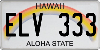 HI license plate ELV333