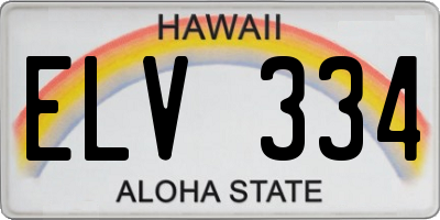 HI license plate ELV334