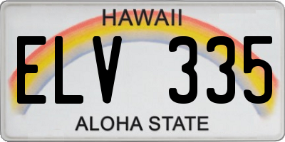 HI license plate ELV335