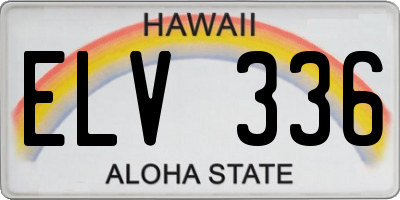 HI license plate ELV336