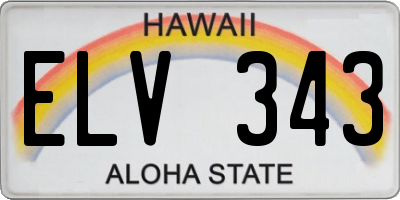 HI license plate ELV343