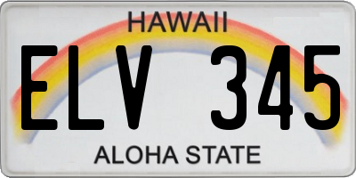 HI license plate ELV345
