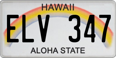 HI license plate ELV347