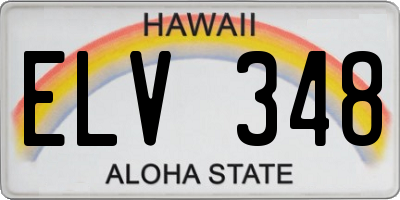 HI license plate ELV348