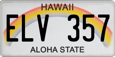 HI license plate ELV357