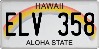 HI license plate ELV358