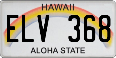 HI license plate ELV368