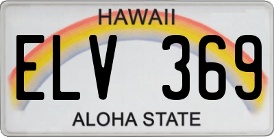 HI license plate ELV369
