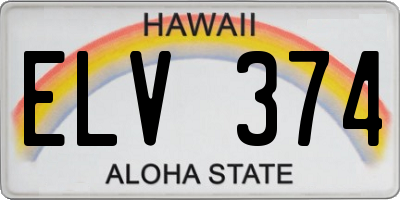 HI license plate ELV374