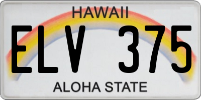 HI license plate ELV375