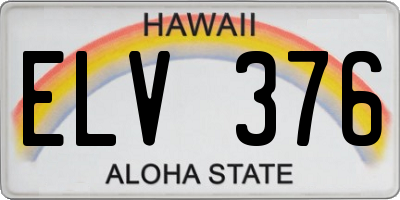 HI license plate ELV376