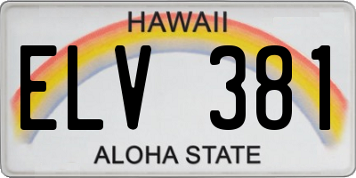 HI license plate ELV381