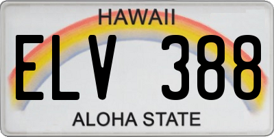 HI license plate ELV388
