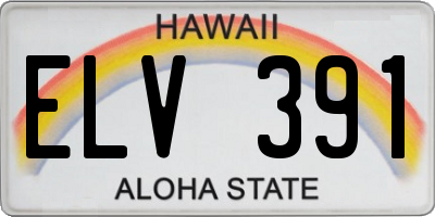 HI license plate ELV391