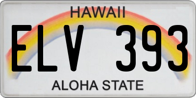 HI license plate ELV393