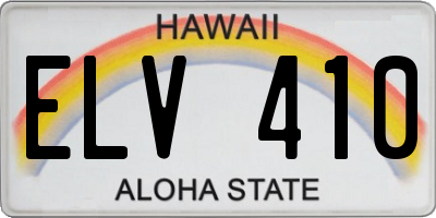 HI license plate ELV410