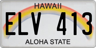 HI license plate ELV413
