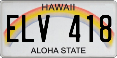 HI license plate ELV418