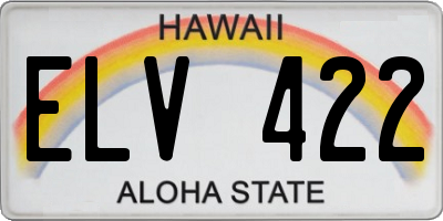 HI license plate ELV422