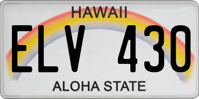 HI license plate ELV430
