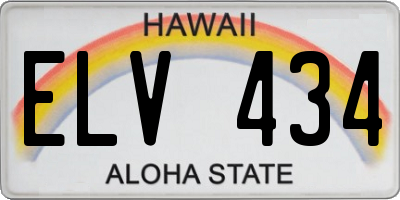HI license plate ELV434
