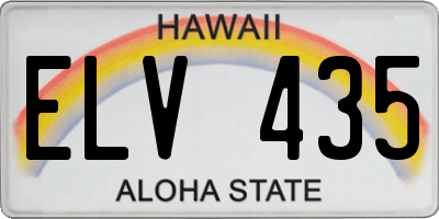 HI license plate ELV435