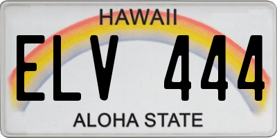 HI license plate ELV444