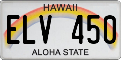 HI license plate ELV450