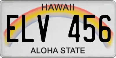 HI license plate ELV456